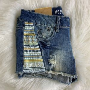 NWT Mossimo Boho Quilted Low Rise Destroyed Cutoff Jean Shorts Denim Cutoffs 5